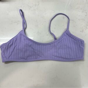 Lavender Ribbed PacSun bathing suit top